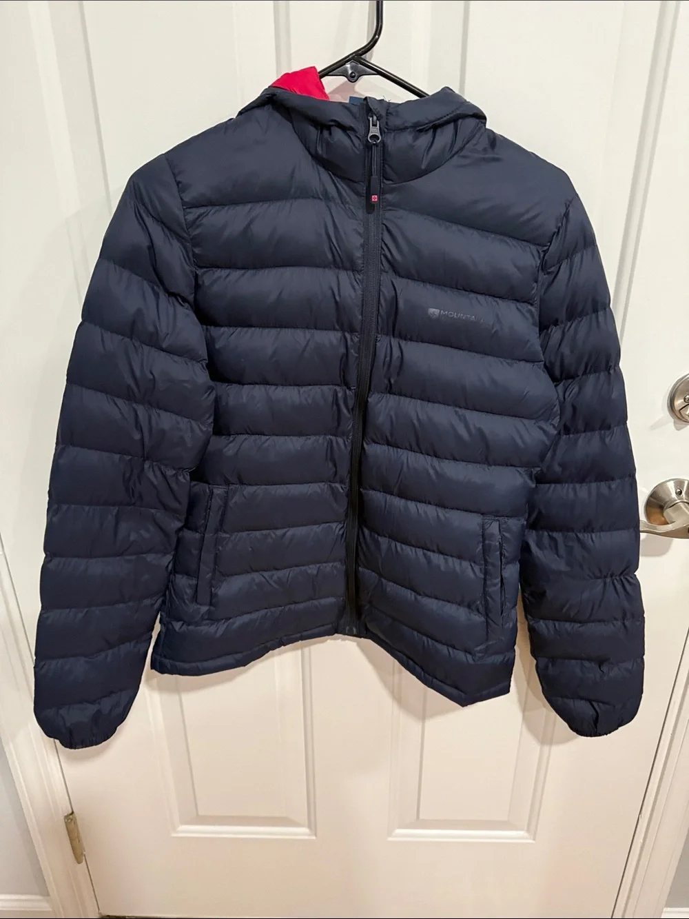 Women's Navy Hooded Puffer Jacket - Lightweight Insulated Coat